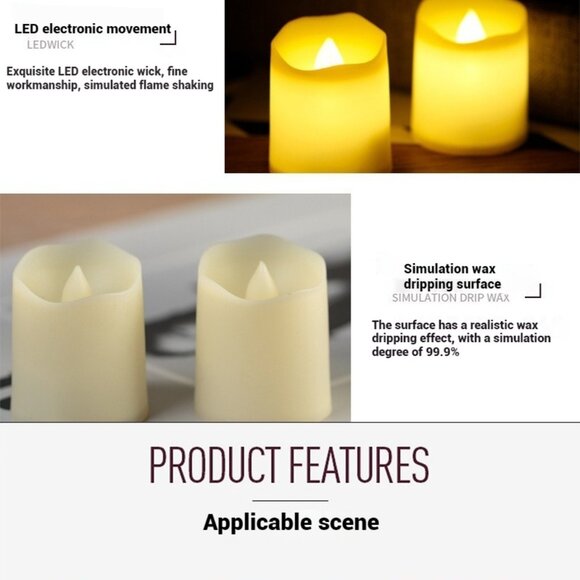 Premium Holiday floating candle lights Led Tea Candle Light Flameless  (12 pack) - Picture 4 of 14